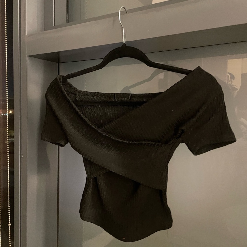Black off shoulder top